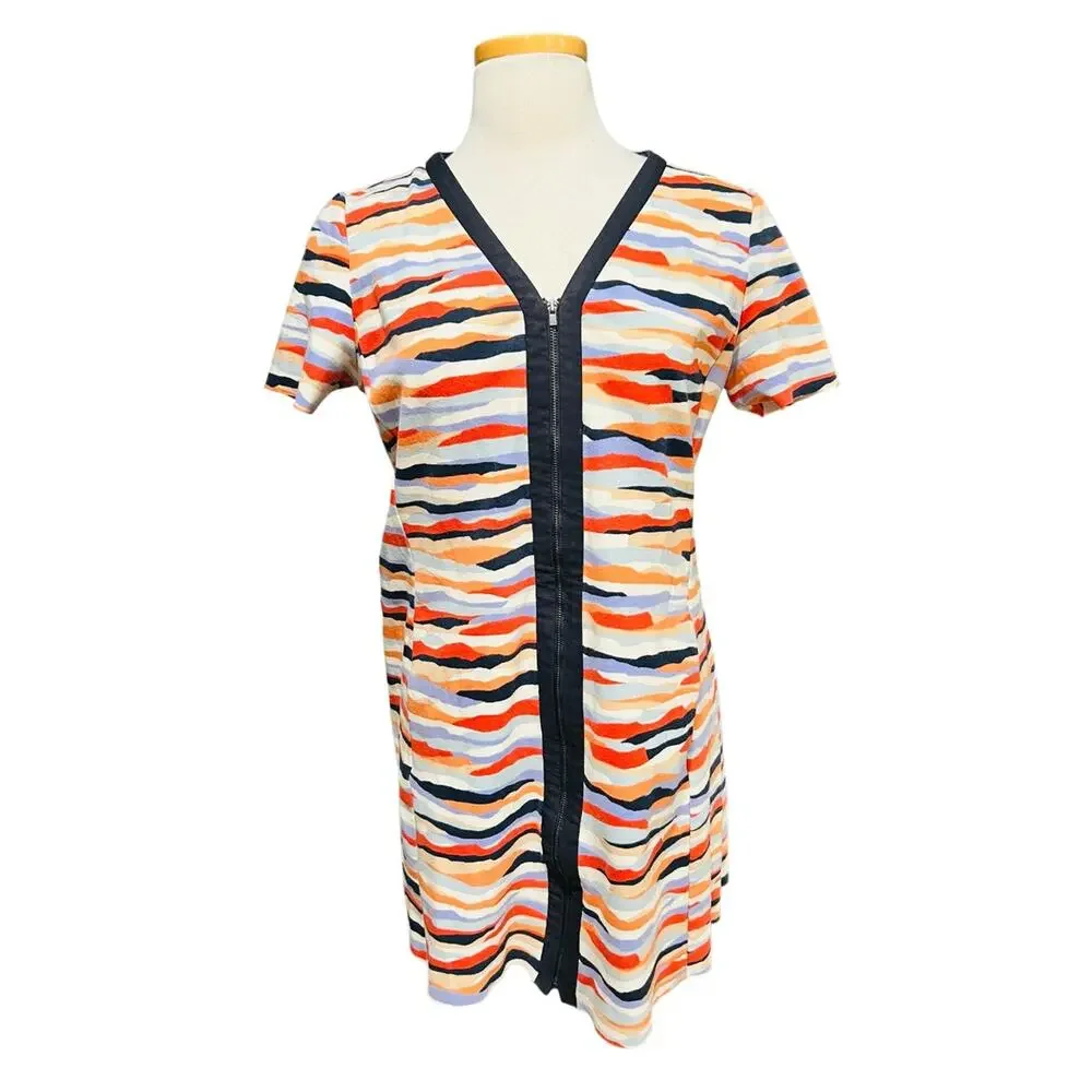Tory Burch Vienna Abstract Sunset Stripe Multicolor Size XL